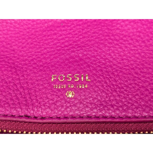 Fossil Clutch Purse Womens Fuschia Pink Cowhide Leather - Picture 2 of 10